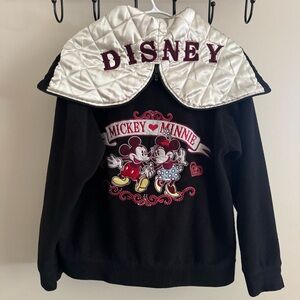 Disney Mickey Mouse And Minnie Mouse Vintage Sweater RARE Zip Up Disney Hood